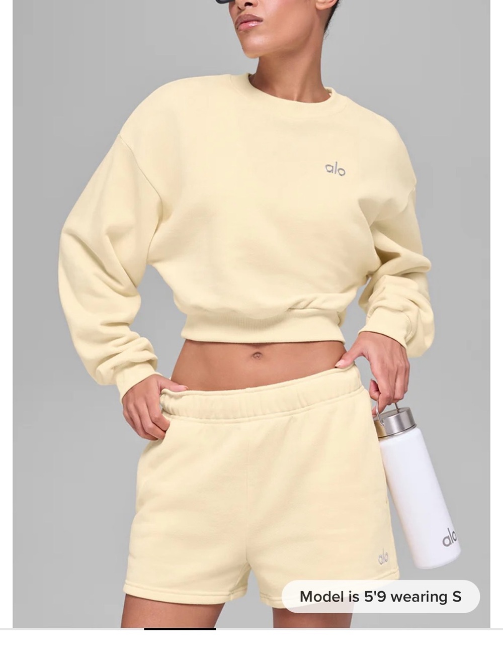 Alo yoga cropped accolade crewneck nwt size  xs